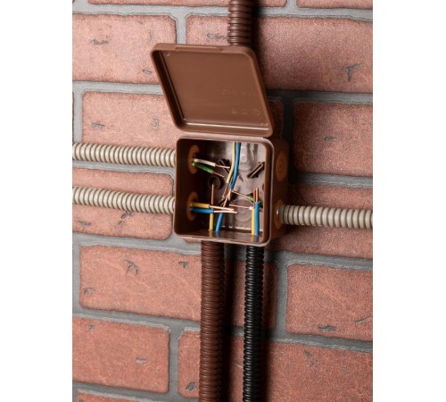 Коробка распределительная КМР-030-035 пылевлагозащищенная без мембранных вводов (80х80х50) тёмное дерево EKF PROxima  plc-kmr-030-035-t  EKF