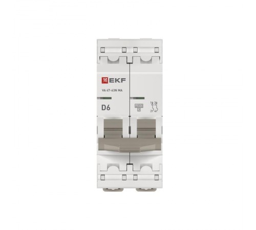Выключатель автоматический ВА 47-63N MA 2P 6А (D) 6кА без теплового расцепителя PROXIMA  M63MA626D  EKF
