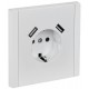 FORTE&PIANO Розетка с заземлением, со шторками в/к 16А USB A+A 3,1А FP245 белый  FP-R14-16-U21-D31-K01  IEK