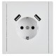 FORTE&PIANO Розетка с заземлением, со шторками в/к 16А USB A+A 3,1А FP245 белый  FP-R14-16-U21-D31-K01  IEK