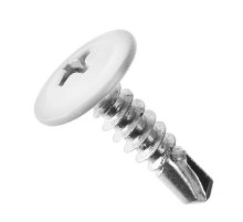 Саморез 4,2x19 с прессшайбой, сверло, цинк RAL 9003 Белый (1000 шт/уп)  PR08.9219  Промрукав