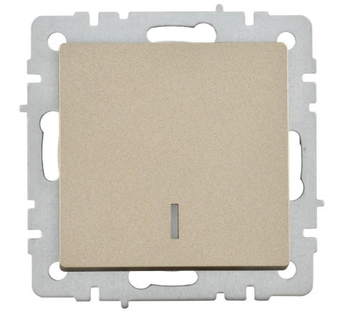 BRITE Выключатель 1-клавишный с индикацией 10А ВС10-1-1-БрШ шампань  BR-V10-1-10-K37  IEK