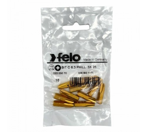 Бита крестовая серия TiN PH 3X25, 10 шт  02203070  Felo