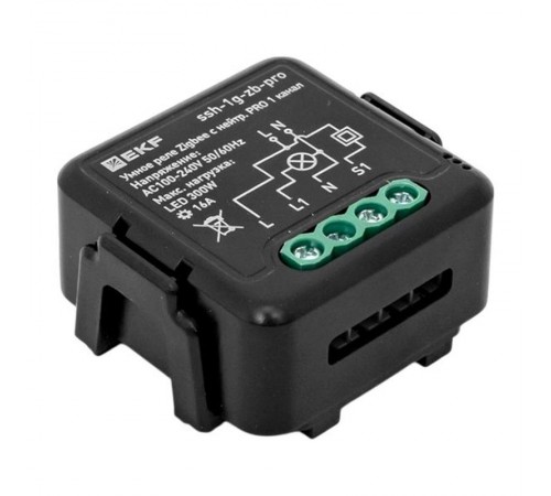 Умное реле в подрозетник 1-канальное с нейтралью 16А Zigbee EKF Connect Select PRO  ssh-1g-zb-pro  EKF