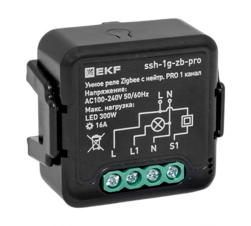 Умное реле в подрозетник 1-канальное с нейтралью 16А Zigbee EKF Connect Select PRO  ssh-1g-zb-pro  EKF