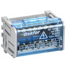 TEKFOR Шины на DIN-рейку (кросс-модуль) ШНК 2х7 L+PEN  TF-DN10-2-07-100  IEK