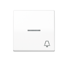 Клавиша для выключателя с окошком для подсветки и символом "звонок"; белая AS591KO5KWW Jung