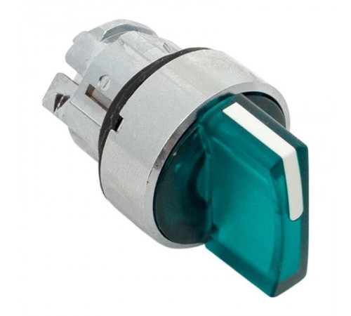 Механизм исполнительный переключателя ХB4 зеленый на 2 положения с фиксацией, с подсветкой с короткой ручкой IP65  XB4BD2FL-G-65  EKF