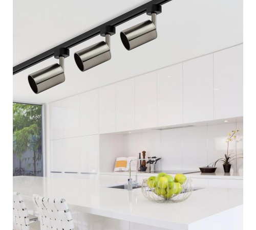 Светильник трековый под лампу TR14-GU10 SN GU10, 55*165 мм, сатин никель  Б0044306  ЭРА