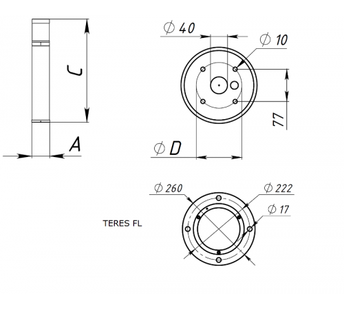 Светильник светодиодный TERES 10W 840 RAL9005  1583000160  Световые Технологии