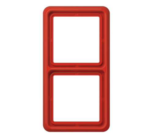Рамка для вертикальной и горизонтальной установки ударопрочная, 2-кратная; красный  CD582WURT  Jung