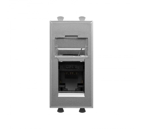 Компьютерная розетка RJ-45 модульная, кат.5е, "Avanti", "Закаленнаясталь", 1 модуль (замена на 4404661)  4404461  DKC