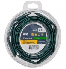 Трубка термоусадочная ТТУ нг-LS 6/3 зеленая (2м/упак) IEK  UDR12-006-003-002-K06-T  IEK