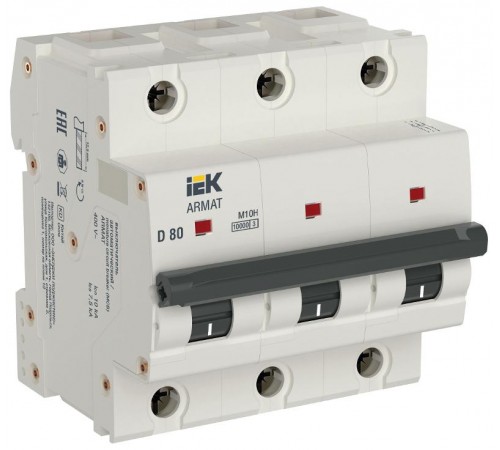 Автоматический выключатель трехполюсный M10H 3P D 80A ARMAT  AR-M10H-3-D080  IEK