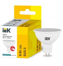 Лампа светодиодная ALFA MR16 софит 8Вт 230В 4000К GU5,3  LLA-MR16-8-230-40-GU5  IEK