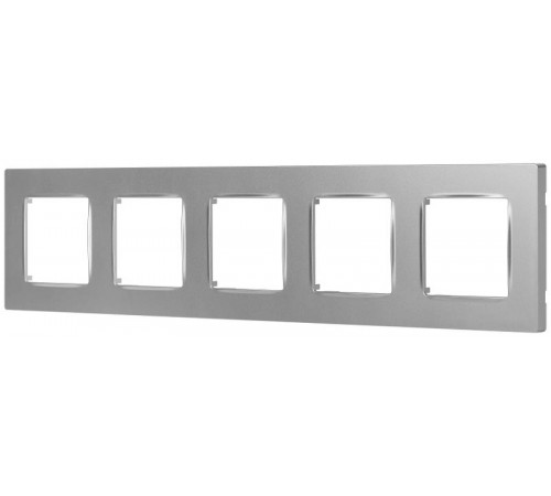 Рамка для розеток и выключателей  Серия 12 12-5205-03 на 5 постов, Классик, алюминий  Б0067750  ЭРА