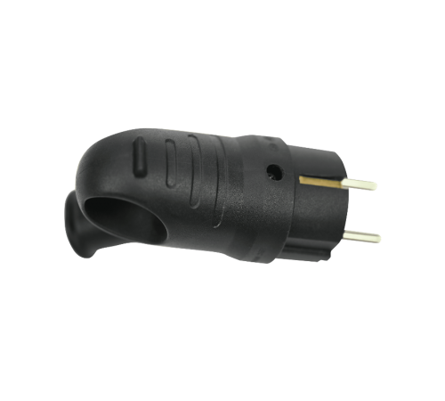 Вилка 2К+З угловая каучуковая 16А/250В IP44 Чёрная MultiSet  MST1102BK  SE