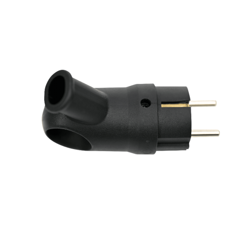 Вилка 2К+З угловая каучуковая 16А/250В IP44 Чёрная MultiSet  MST1102BK  SE