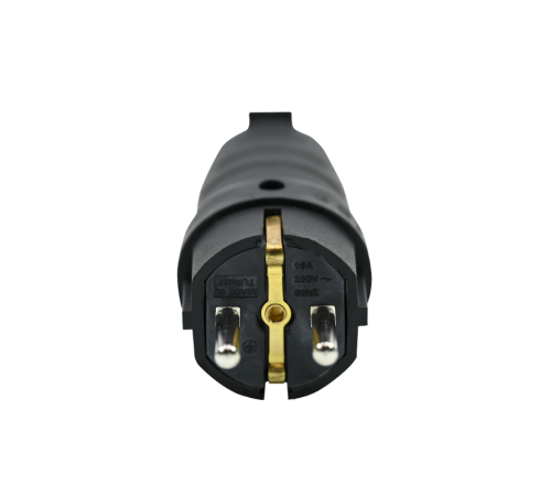 Вилка 2К+З угловая каучуковая 16А/250В IP44 Чёрная MultiSet  MST1102BK  SE