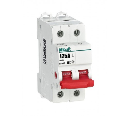 Выключатель-разъединитель 2Р 125А ВН-105  17089DEK  DEKraft