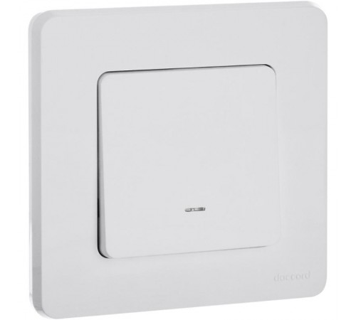 Inspiria Белый Переключатель проходной 1-клавишный с подсветкой С/У без рамки  673660  Legrand