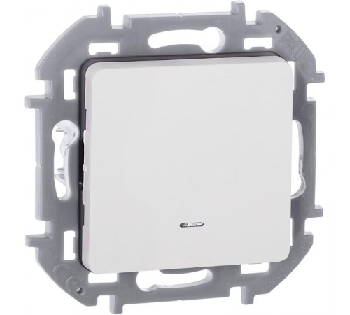 Inspiria Белый Переключатель проходной 1-клавишный с подсветкой С/У без рамки  673660  Legrand
