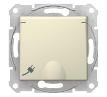 Sedna Бежевый Розетка 1-я с/з с защитными шторками с крышкой  SDN3100147  Schneider Electric