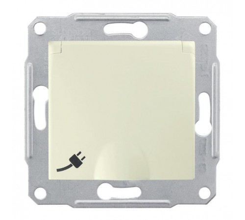 Sedna Бежевый Розетка 1-я с/з с защитными шторками с крышкой  SDN3100147  Schneider Electric