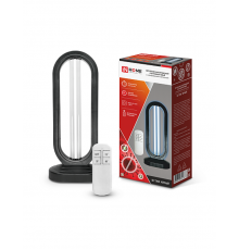 Светильник бактерицидный ультрафиолетовый с озонированием настольный БС Т30B 30Вт 230В с пультом ДУ черный  4690612034478  IN HOME