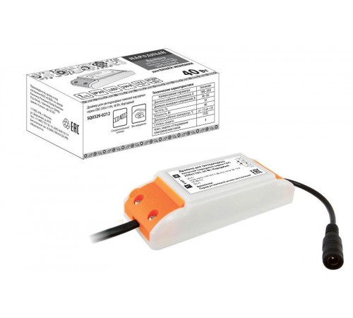 Драйвер для светодиодных панелей народных серии СВО 295х1195, 40 Вт, Народный  SQ0329-0212  TDM