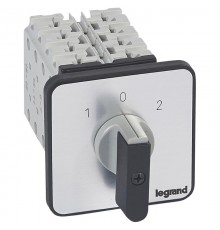Переключатель на 2 направления - с положением ''0'', 45° - PR 26 - 4П - 8 контактов - крепление на дверце  027448  Legrand