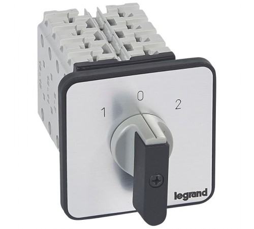 Переключатель на 2 направления - с положением ''0'', 45° - PR 26 - 4П - 8 контактов - крепление на дверце  027448  Legrand