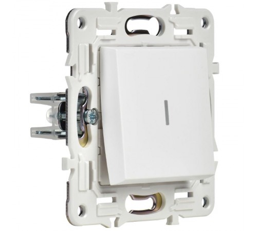 SKANDY Выключатель 1-клавишный проходной с индикацией 10А SK-V08W арктический белый  SK-V12-1-10-K01  IEK