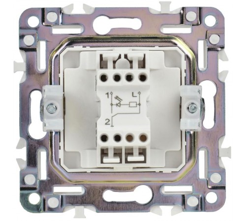 SKANDY Выключатель 1-клавишный проходной с индикацией 10А SK-V08W арктический белый  SK-V12-1-10-K01  IEK