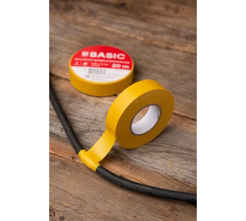 Изолента, класс А (профессиональная), 0.18х19мм, 20 метров, желтая EKF Simple  plc-iz-a-y  EKF