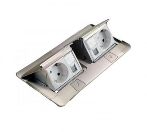 Выдвижной розеточный блок - неукомплектованный - IP 40 - 6 модулей - алюминий  054012  Legrand