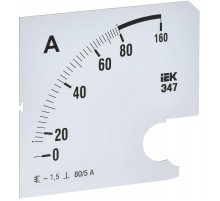 Шкала смен. для амперметра Э47 80/5А-1,5 96х96мм  IPA20D-SC-0080  IEK