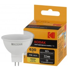 Лампа светодиодная MR16-7W-830-GU5.3 7Вт софит теплый белый свет  Б0057638  Kodak