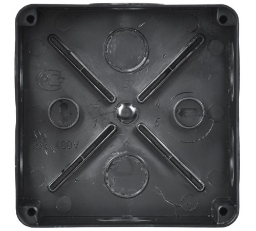 Коробка расп. КМ41233 100х100х50мм IP44 6 вв. черная  UKO11-100-100-050-K02-44  IEK