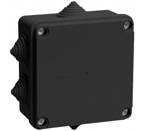 Коробка расп. КМ41233 100х100х50мм IP44 6 вв. черная  UKO11-100-100-050-K02-44  IEK