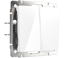 Проходной двухклавишный выключатель WERKEL W1122001, белый a051126