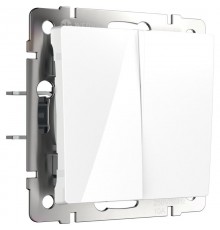 Проходной двухклавишный выключатель WERKEL W1122001, белый a051126