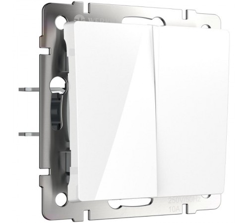Проходной двухклавишный выключатель WERKEL W1122001, белый a051126