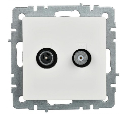 BRITE Розетка двойная TV+SAT РТВ/РСп12-БрБ белый   BR-AF20-O-K01  IEK
