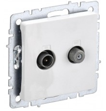 BRITE Розетка двойная TV+SAT РТВ/РСп12-БрБ белый   BR-AF20-O-K01  IEK