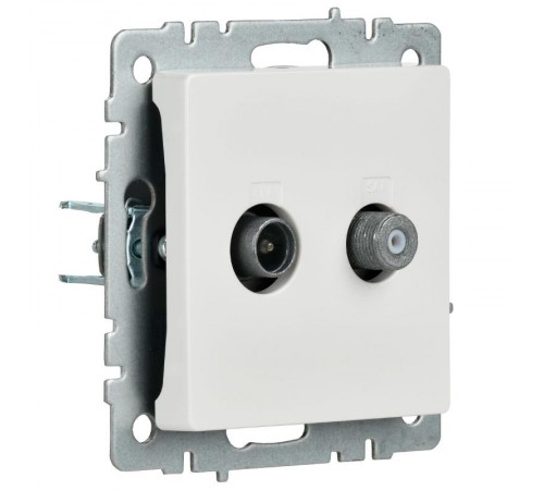 BRITE Розетка двойная TV+SAT РТВ/РСп12-БрБ белый   BR-AF20-O-K01  IEK