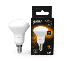 Лампа светодиодная LED 6Вт E14 220В 2700К Reflector R50  106001106  Gauss