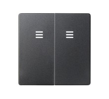 Клавиша двойная для выключателя с голубой подсветкой цвета графит S82  8202025-038  Simon