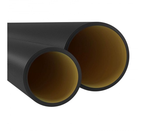 Двустенная труба ПНД жесткая для кабельной канализации д.90мм, SN20, 750Н, 6м, цвет черный  160990A  DKC