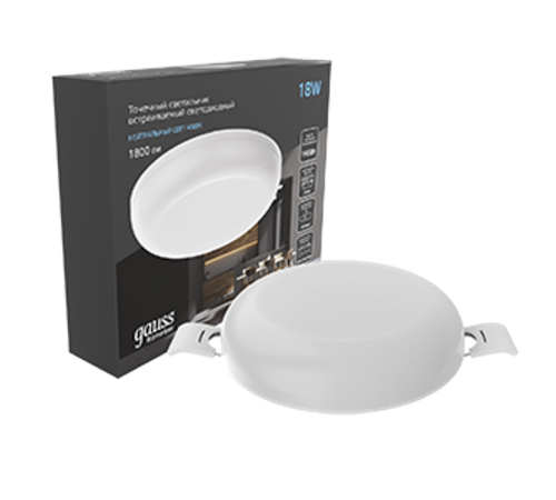 Встраиваемый светильник Frameless круг 18W 4000K 1/40  967511218  Gauss